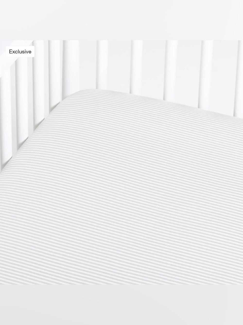 Comfy Tee Whisper Stripe Grey 100% Organic Cotton Jersey Baby Crib Fitted Sheet